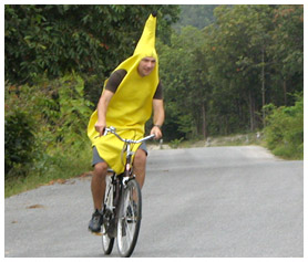 Neil in banana suit